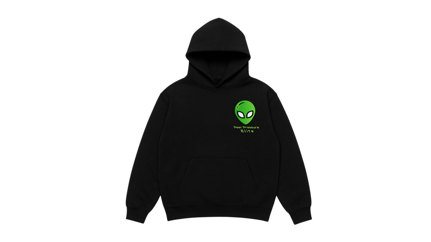 Alien Head, Peer Pressure Wrestling, Custom Embroidered Hoodie, Branded Apparel for Teams, Team Pride